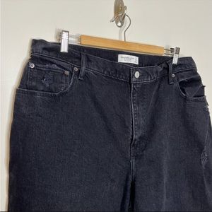Abercrombie & Fitch The 90s Straight Ultra High Rise Jeans Curve Love Black 18